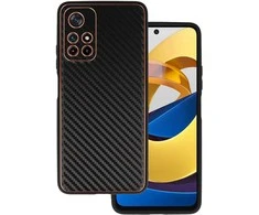 Tel Protect Leather Carbon dėklas skirtas Xiaomi Redmi Note 11 5G/Note 11S 5G/Poco M4 Pro 5G juodos spalvos