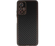 Tel Protect Leather Carbon dėklas skirtas Xiaomi Redmi Note 11 5G/Note 11S 5G/Poco M4 Pro 5G juodos spalvos
