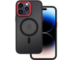 Tel Protect Magnetic Carbon dėklas skirtas Apple iPhone 15 Plus juodas-raudonas