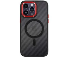 Tel Protect Magnetic Carbon dėklas skirtas Apple iPhone 15 Plus juodas-raudonas