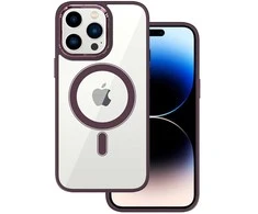 Tel Protect Magnetic Clear dėklas skirtas Apple iPhone 15 vyšnių spalvos