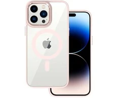 Tel Protect Magnetic Clear Dėklas skirtas Apple iPhone 15 Pro Max lašišų spalvos