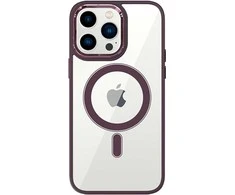 Tel Protect Magnetic Clear dėklas skirtas Apple iPhone 15 vyšnių spalvos