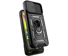 Tel Protect Slide Camera Armor dėklas skirtas Xiaomi Redmi Note 15 4G juodos spalvos