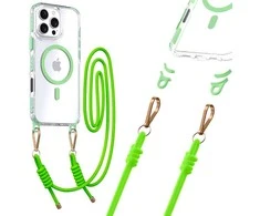 Tel Protect Strap Clear dėklas skirtas Apple iPhone 17 žalios spalvos