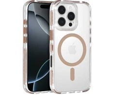 Tel Protect Strap Clear dėklas skirtas Apple iPhone 17 Pro Max aukso spalvos