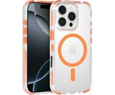 Tel Protect Strap Clear dėklas skirtas Apple iPhone 17 oranžinės spalvos