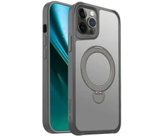Telforceone Etteri Matt Mag Ring Apple iPhone 12 / 12 Pro 6,1" dėklas telefonui pilkos spalvos