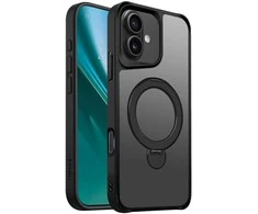 Telforceone Etteri Matt Mag Ring Apple iPhone 16 6,1" dėklas telefonui juodos spalvos