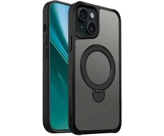 Telforceone Etteri Matt Mag Ring Apple iPhone 15 6,1" dėklas telefonui juodos spalvos