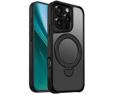 Telforceone Etteri Matt Mag Ring Apple iPhone 16 Pro 6,3" dėklas telefonui juodos spalvos