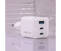 Telforceone Forever TC-08-65ACC GaN PD QC įkroviklis 2x USB-C 1x USB 65W baltos spalvos