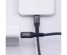 Telforceone Maxlife MXUC-11 magnetinis kabelis USB-C - Lightning 1,0 m 27W juodas nylon