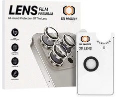 Tempered glass Tel Protect 3D kameros apsauga skirta Apple iPhone 17 Air juodas (lens 1 piece)