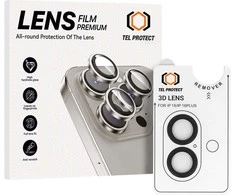 Tempered glass Tel Protect 3D kameros apsauga skirta Apple iPhone 17 juodas (lens 2 pieces)