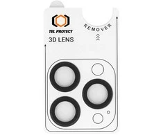 Tempered glass Tel Protect 3D kameros apsauga skirta Apple iPhone 17 Pro/17 Pro Max juodas (lens 3 pieces)