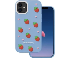 TFO Braškių dizaino dėklas iPhone 11 telefonui, mėlynas