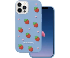 TFO Braškių dizaino dėklas iPhone 12 / 12 Pro 6,1" mėlynas