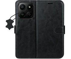TFO Išmanusis „Luxe“ odinis dėklas, skirtas Motorola Edge 70 Fusion, juodas