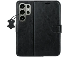 TFO Išmanusis „Luxe“ odinis dėklas, skirtas Samsung Galaxy S26 Ultra, juodas