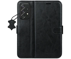 TFO Išmanusis „Luxe“ odinis dėklas, skirtas Samsung Galaxy A52 4G / A52 5G / A52S 5G, juodas