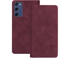 TFO Išmanusis Suede dėklas, skirtas Samsung Galaxy S20 FE / S20 Lite / S20 FE 5G, bordo spalvos