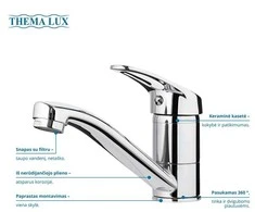 Sieninis šviestuvas Thema_Lux Praustuvės maišytuvas THEMA LUX WANDA L-1102