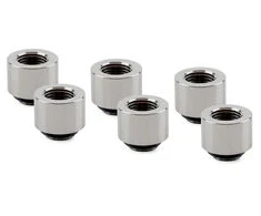 Thermal Grizzly DeltaMate Extender Fitting – MF14, Gloss nickel, 6er-Pack