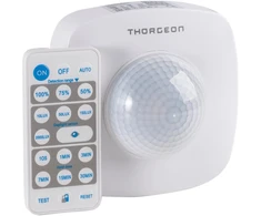 THORGEON Judesio ir būvio jutiklis PIR, 230Vac, 2000W, 20m, IP65, reguliuojamas pulteliu, baltas