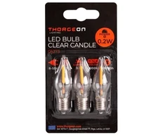 THORGEON LED lemputės E10 žemos įtampos 0.2W 8-55V, 0.2W 12lm, 2100K, 3vnt. Žvakutės