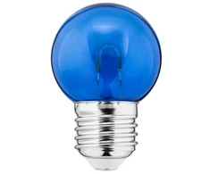 THORGEON Lemputė LED E27, 230V, 1W, G45, 20lm, mėlyna, FILAMENT U, PC skaidri