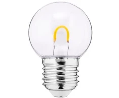 Thorgeon Lemputė LED E27, 230V, 1W, G45, 50lm, 2200K, FILAMENT U, PC skaidri