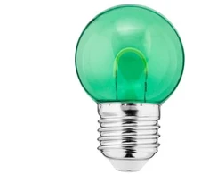 Thorgeon Lemputė LED E27, 230V, 1W, G45, 20lm, žalia, FILAMENT U, PC skaidri