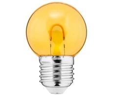 THORGEON Lemputė LED E27, 230V, 1W, G45, 20lm, geltona, FILAMENT U, PC skaidri