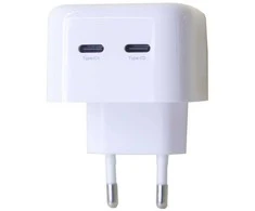 Tinklo įkroviklis PD 35W 2x USB-C Maxximus Thunder baltos spalvos