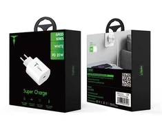 SIENINIS ĮKROVIKLIS T-PHOX ISPEED 20W Baltas (ES KIŠTUKAS)