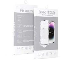 Topt Apsauginis stiklas Full Glue Easy-Stick Box skirtas Apple iPhone 16 Pro Juodas