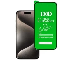 Topt Apsauginis stiklas HARD CERAMIC skirtas Apple iPhone 15 Pro Juodas