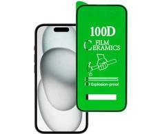 Topt Apsauginis stiklas HARD CERAMIC skirtas Apple iPhone 15 Juodas