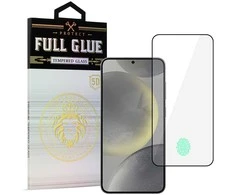 Topt Apsauginis stiklas HARD Full Glue 5D skirtas Samsung Galaxy S24 Juodas (with fingerprint unlock)