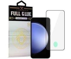 Topt Apsauginis stiklas HARD Full Glue 5D skirtas Samsung Galaxy S23 Juodas (with fingerprint unlock)