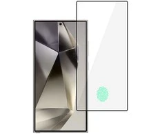 Topt Apsauginis stiklas HARD Full Glue 5D skirtas Samsung Galaxy S24 ULTRA Juodas (with fingerprint unlock)