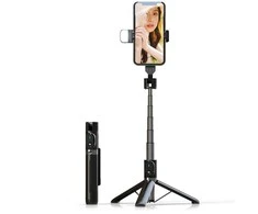 Oem Topt Asmenukių lazda – su atjungiamu bluetooth nuotoliniu valdymu, tripod and LED light – P90D juodos spalvos