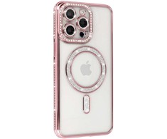 Dėklas Bling Magsafe Case for Iphone 15 pink