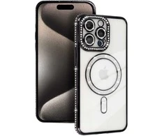 Topt Bling Magsafe Dėklas skirtas Apple iPhone 17 Pro juodos spalvos
