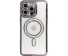 Topt Bling Magsafe dėklas skirtas Apple iPhone 16 violetinės spalvos