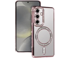 Bling Magsafe dėklas skirtas Samsung Galaxy A26 5G pink
