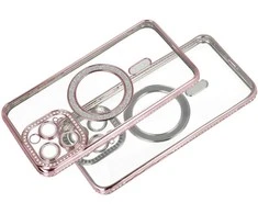 Topt Bling Magsafe dėklas skirtas Samsung Galaxy S25 Ultra rožinės spalvos