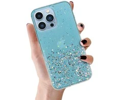 Topt Brilliant skaidrus dėklas skirtas Apple iPhone 13 Pro mėlynos spalvos