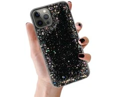 Topt Brilliant skaidrus dėklas skirtas Apple iPhone 12 Pro Max juodos spalvos